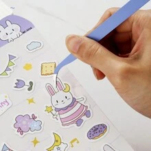 6 件不锈钢马卡龙彩色镊子 防静电精密 3D 贴纸珠宝钳镊子美甲工具 - 彩色 - 查看 7