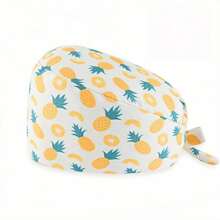 1 件女士涤纶花卉、动物、水果印花工作帽/护士帽，抗菌防尘，带吸汗衬里，弹性可调，适合医生和护士等医务人员