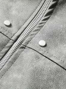 秋季男士休闲户外拉链夹克 - 灰色 - 查看 3