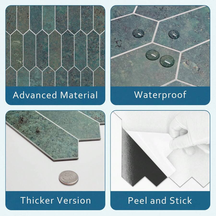 10Sheet Peel And Stick Backsplash For Kitchen Bathroom Shower 12 Inch