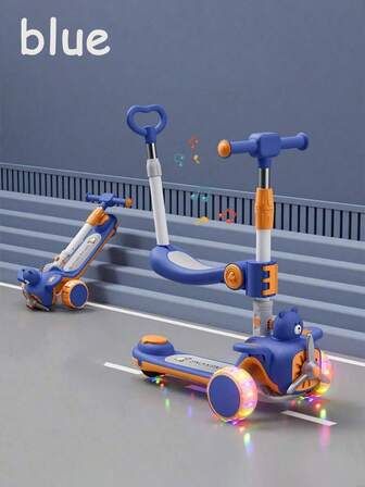 1 件可爱儿童滑板车，男女通用婴儿推/踢折叠玩具滑板车礼物