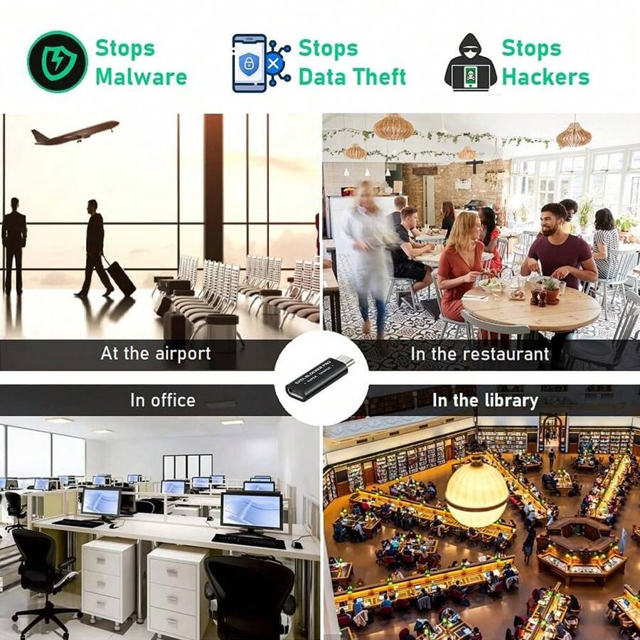 KCNKON USB Data Blocker [2 Packs]Protect Against Juice Jacking USB