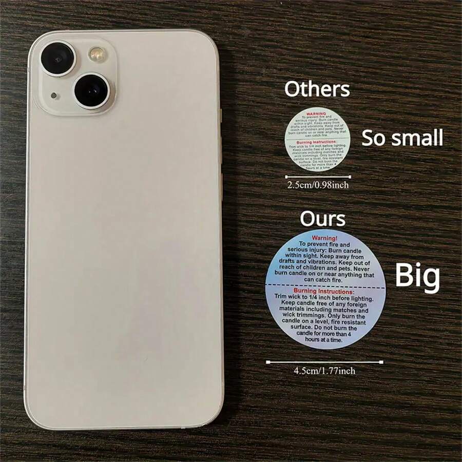 48pcs Wax Candle Warning Stickers 8pcs Black And Assorted Color Paper