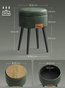VASAGLE Storage Bins With Lids - Dark Green - View 6
