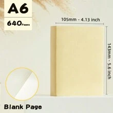 1 peça, caderno super grosso A6 (4,13 * 5,6 polegadas) blocos de notas fofos cores criatividade papelaria 640 páginas capa de PU em branco papelaria material de escritório escolar (para esboços e grafite)