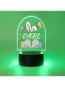 1pc, 定制个性化名字小夜灯, 定制可爱兔子小夜灯, 定制男朋友和女朋友礼物, 朋友礼物, 定制生日礼物, 定制卧室装饰, - 彩色 - 查看 2
