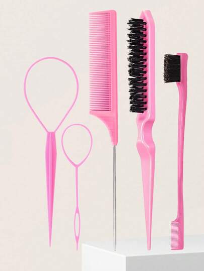 5 Piezas Juego de Cepillos de Pelo, 2 Piezas Herramienta de Cola de Topsy 1 Pieza Cepillo de Cerdas para Esponjado 1 Pieza Cepillo de Borde 1 Pieza Peine de Cola de Rata para Mujer, Niñas, Pelo Rebelde, Peinado de Bordes y Parte Trasera (Rosa / Negro / Morado), Cepillo de Pelo, Peine, Herramientas de Pelo, Productos y Accesorios de Pelo para Peluquería, Salón de Belleza, Viaje Esenciales, Vuelta al Colegio, Accesorios de Pelo para Mujer, Cepillo, Cepillos de Pelo, Cepillo de Borde, Cepillar el Pelo, Peine de Pelo, Peinar el Pelo, Cepillo Desenredante, Cepillo de Bola, Mini Cepillo de Pelo, Juego de Cepillos de Pelo, Peine de Madera, Cepillo de Pelo, Cepillo, Peine, Cepillo para Peinar hacia Atrás, Cepillo de Pelo, Cepillo de Borde, Cepillar el Pelo, Peine de Pelo, Juego de Cepillos de Pelo, Peinar el Pelo, Mini Cepillo de Pelo, Cepillo Desenredante, Cepillos de Pelo, Pelo, Accesorios, Productos de Pelo, Herramientas de Pelo, Cosas de Pelo, Cuidado del Cabello, Cepillo para Cabello Riza