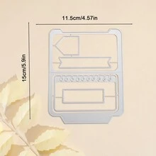1 件手工笔记本套装金属碳钢纸艺压花刀模切割模具，用于 DIY 贺卡制作剪贴簿手工切割模具 - 銀色 - 查看 14