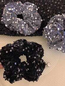 1 dây buộc tóc không dệt họa tiết hình học thanh lịch và dễ thương, dây buộc tóc buộc đuôi ngựa thấp thời trang, nhiều kiểu ngày lễ tình nhân - Nhiều màu - Xem 1