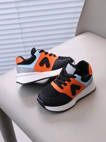 1 paire de Baskets mode à lacets, antidérapantes, avec semelle souple, convenant aux garçons et aux filles, pour l'automne et toutes les saisons