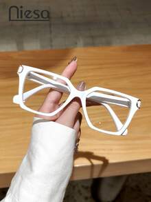 NIESA 1 副金属框架猫眼眼镜，适合女士日常电脑工作生活，菱形图案 PC（聚碳酸酯）光学眼镜，适合所有季节 - 彩色 - 查看 5