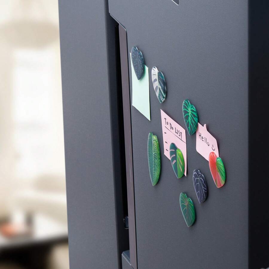 8 Pcs Acrylic Plant Leaf Fridge Fresh Design, Beautify Your