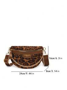 Fashionable Vintage Large Capacity Crocodile Pattern Rhombic Lady's Handbag, Leopard Print Purse For Women Leopard Comeback