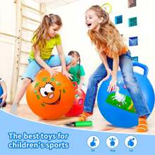 45cm/18inch/55cm/22inch Bouncy Hopper Balls With Handle For Kids, Ride On Toys Balls For Toddlers 1-3 & Kids 4-8, 1 Pack Hopper Ball 18 Inch Size For Kids Jumping Sports Ride Games Balance Exercise Indoor Outdoor Fun