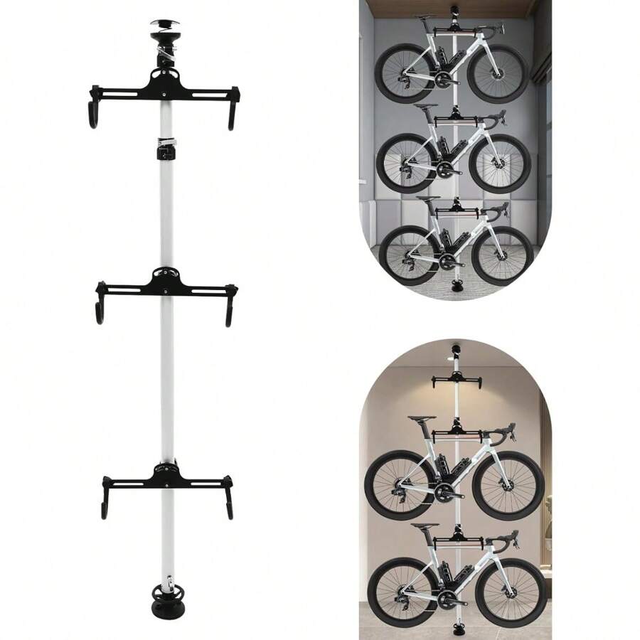 CNCEST Bike Storage Rack 3 Bicycles Vertical Bike Stand Adjustable No