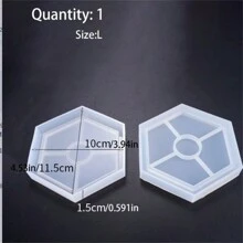 1pc Silicone Mold Tray, Round, Square, Hexagon Shaped, DIY Cake, Fruit Plate, Cup Mat, Tableware Tray Maker - Multicolor - View 6