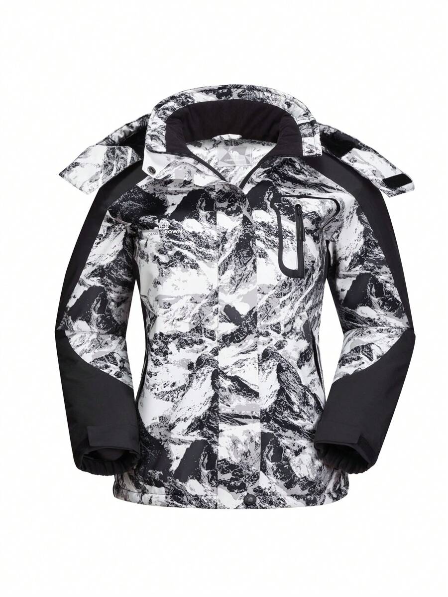 CAMEL CROWN Women's Ski Jacket Winter Snow Coat Warm Fleece Mountain Waterproof Female Jacket