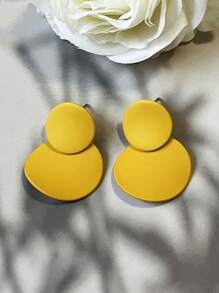 Fashion Geometric Earrings, Lightweight Luxury Style Rubber Painted Ear Studs, Multi-Color Earrings For Women - Wafer - View 31