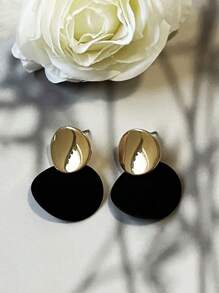 Fashion Geometric Earrings, Lightweight Luxury Style Rubber Painted Ear Studs, Multi-Color Earrings For Women - Wafer - View 23