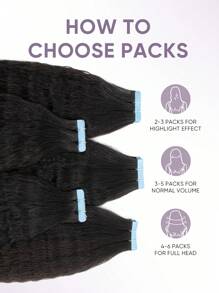 20 chiếc băng dính tóc nối bằng tóc thật Kinky thẳng tự nhiên màu đen 1b 12-22 inch băng dính hai mặt liền mạch băng dính tóc nối băng dính vô hình - S1B - Xem 5