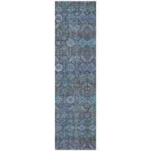 8' Runner Blue And Coffee Floral Washable Non Skid Indoor Outdoor Runner Rug - Multicolor - View 5