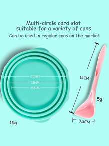 Set de 2 latas reutilizables para comida de mascotas, tapa y cuchara portátil, tapa para conservar la salud de perros y gatos, suministros para mascotas