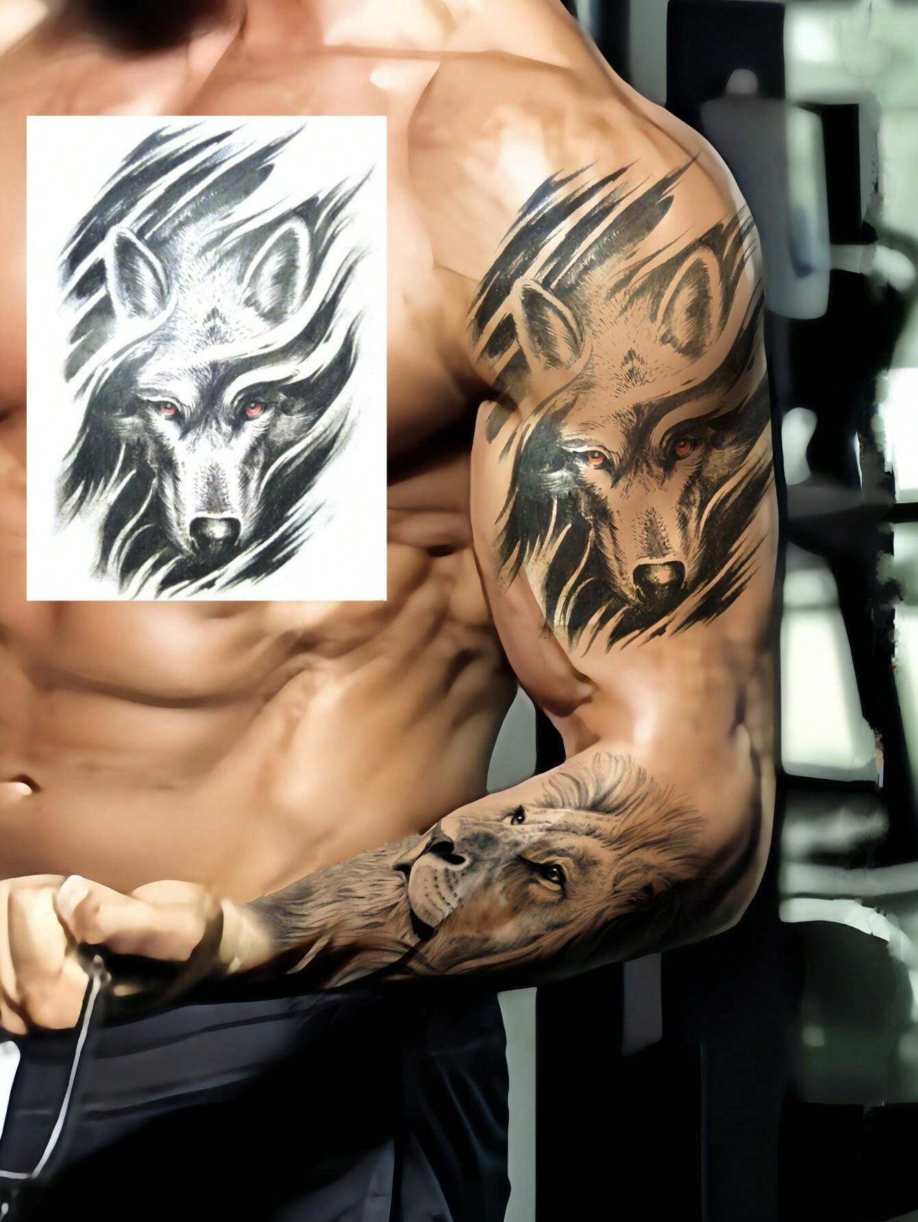 8 feuilles de tatouages temporaires demibras pour hommes adultes