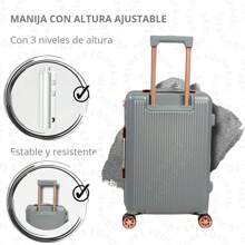 Maleta Para 10 Kg Sin Documentar Maleta De Mano O Cabina Llantas Desmontables Resistente - Gris - Ver 4