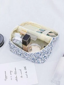1 pieza Bolso organizador de maquillaje y cosméticos de gran capacidad, bolso de aseo para viaje, estuche de tocador plegable para herramientas de belleza, brochas de maquillaje, lápices de cejas, sombras de ojos, joyas, ropa interior, cepillo de dientes, productos para el cuidado de la piel, cepillo de pelo, esmalte de uñas, perfume, artículos de papelería, electrónicos - regalo de vacaciones