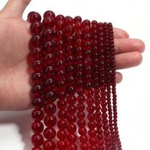 1pc Pomegranate Red Glass Beads, Simple Versatile Red Handmade DIY Beading Craft Material For Bracelet, Necklace, Jewelry, Phone & Key Chain Accessories - Pomegranate Red - View 3