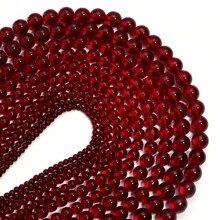 1pc Pomegranate Red Glass Beads, Simple Versatile Red Handmade DIY Beading Craft Material For Bracelet, Necklace, Jewelry, Phone & Key Chain Accessories - Pomegranate Red - View 4