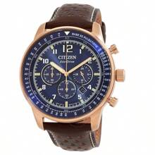 CITIZEN XSCA4503-18L Eco-Drive Rose Gold Plated Case Light Energy Quartz Movement Genuine Leather Strap Japanese/Korean Watches Men's Watch Blue Dial - Blue - View 1