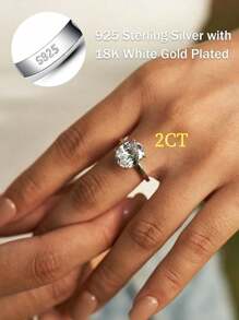 1 pieza Anillo de trébol de 4 hojas de plata esterlina S925 con baño de oro de 18k y circonita, anillo pequeño y delicado, diseño único de moda, de alta calidad, versátil, excelente regalo para festivales