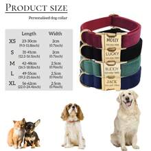 1 件个性化狗项圈天鹅绒，雕刻定制姓名电话号码 ID 标签，柔软舒适可调节项圈，适合小型中型大型犬圣诞节、假期氛围、宠物用品、定制宠物项圈、牵引绳和背带