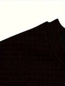 Thanksgiving Print Casual Sports Waffle Sweatshirt - Black - View 2
