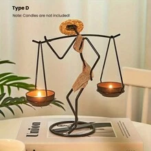 1PC Creative Metal Iron Candlestick, Romantic Candlelight Dinner Decoration, Table Decoration, Home Decoration, Interior Decoration, Candlestick Decoration, New Iron Candlestick, Home Living Room Bar Coffee Shop Table Decoration, Thanksgiving Gift, Decoration, New Year Gift, Valentine's Day Gift Gifts Birthday Graduation