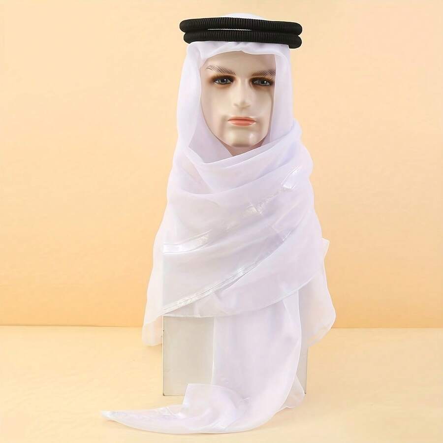 Bộ khăn trùm đầu và băng đô cho nam bằng tiếng Ả Rập, thích hợp để đeo hàng ngày - Nhiều màu - Xem 1