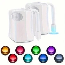 1 件装运动激活 LED 卫生间夜灯，变色浴室灯，带嵌入式按钮控制 - 馬桶燈 - 查看 4