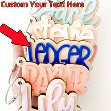 Móc khóa Acrylic tùy chỉnh | Thẻ tên bằng gỗ và Acrylic được cá nhân hóa | Thẻ túi Acrylic | Nhãn ba lô | Móc khóa túi tã | Thẻ tên tùy chỉnh - Nhiều màu - Xem 1