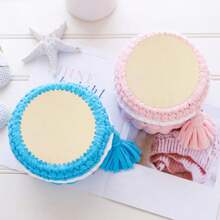 5pcs Unfinished Wooden Crochet Basket Bases - Blank Round Art Board, Suitable For DIY Knitting And Handicraft Projects