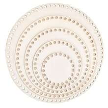 5pcs Unfinished Wooden Crochet Basket Bases - Blank Round Art Board, Suitable For DIY Knitting And Handicraft Projects