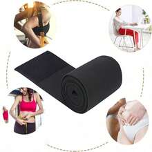 弹力钩环腰带瑜伽健身运动腹部束身衣涤纶面料可机洗（S-3M、M-4M、L-5M） - 黑色 - 查看 4