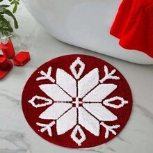 Thảm Cashmere Giáng sinh Thảm trải sàn thấm hút phòng tắm Phòng khách Phòng ngủ Đầu giường Thảm chân chống trượt hình bông tuyết tròn Trang trí phòng tắm Thảm tắm Thảm ngoài trời Thảm cửa Trang trí mùa thu Phụ kiện phòng tắm Trang trí lối vào trường học trở lại - Đỏ - Xem 1