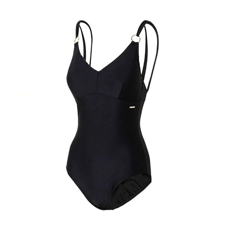 Speedo Women One-Piece Swimsuit, New Leisure Sports Swimming Suit With V-Neck - Black - View 1