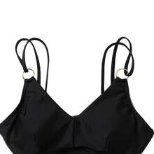 Speedo Women One-Piece Swimsuit, New Leisure Sports Swimming Suit With V-Neck - Black - View 2