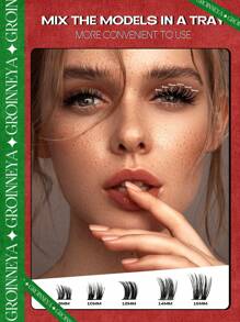 GROINNEYA 10 Rows 100pcs DIY Eyelash Extensions 8-16mm Manga Lashes Volume Individual Eyelashes Extensions Lash Clusters DIY At Home(GD04) - C - View 5