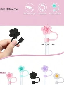 8pcs/4pcs/3pcs/1pc Silicone Crabapple Blossom Straw Caps, Reusable Straw Covers For 10mm Wide Straws, Fashion & Cute Style Straw Toppers Fits Modern Minimalist Cups