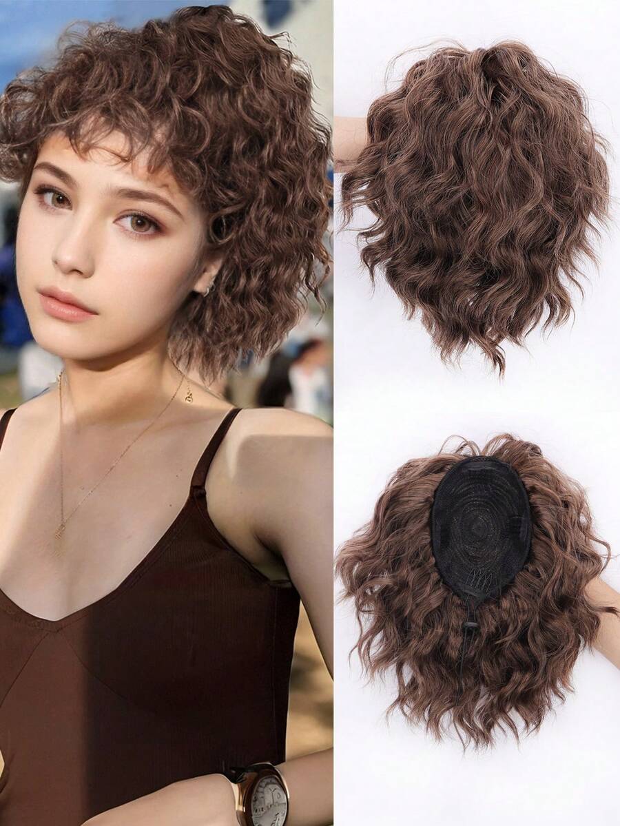 优质合成卷发爪夹马尾辫日常使用短发片蓬松假发女士小辫接发 - 彩色 - 查看 1