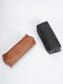 حقيبة أقلام قابلة للتخصيص - قطعة واحدة حقيبة قلم للقرطاسية، مقبض سحاب حقيبة صغيرة من الجلد، للأقلام والأقلام الرصاص والصبغات ومستحضرات التجميل، ل- العملات المعدنية، لمسات بوهيمية