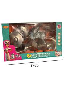 Fun Children's Stainless Steel Metal Cookware Set Kit 11 Pieces - 銀色 - 查看 4